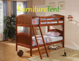 Cappuccino/ Dark Pine Twin Twin Kids Bunk Bed for Teen Youth