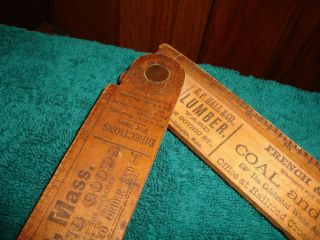 Antique Wooden Advertising Ruler Yardstick Folding S. G. Otis