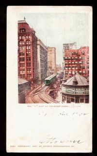 1900 L loop train track van buren street chicago illinois postcard