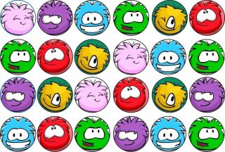 CLUB PENGUIN PUFFLES RICE PAPER BUN CUP CAKE TOPPERS X 24
