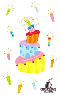 Topsy Turvy Cake Birthday Reflections STUNNING Grossman Stickers