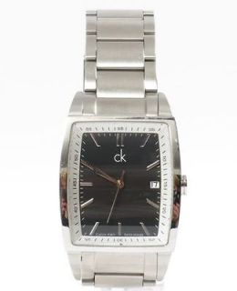 Calvin Klein CK Rectangular Black Dial Stainless Steel Watch K30311