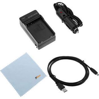 D3100 EN EL14 Camera Battery Charger w/Car Adapter+USB+Cleaning Cloth