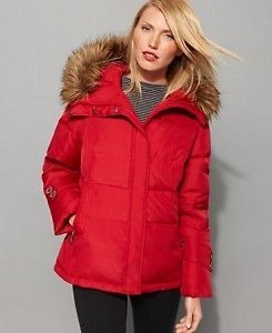 Calvin Klein Down Puffy Coat with Cinched Wrists and Removable Faux
