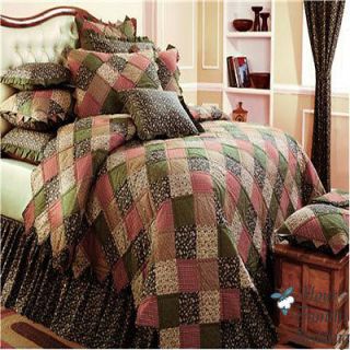 Country Patchwork Twin Queen Cal King Size Quilt Cotton Bedding Set
