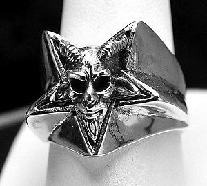 baphomet Knights Templar Goat head Sterling silver ring