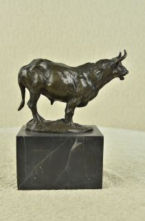 Cape Water Buffalo African Safari Trophy Room Art Bronze Marble Statue