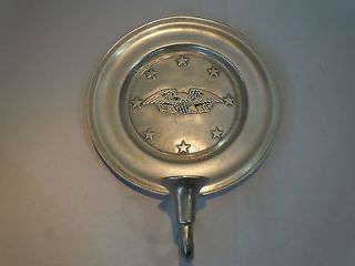 Wilton Armetale Pewter RWP Eagle Stars Dinner Plate Wall Candle Sconce