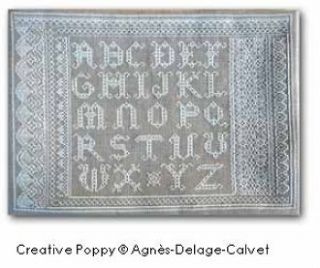 lace alphabet sampler cross stitch chart agnes delage calvet french