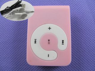USB Clip  Player Support 128MB   8GB Micro SD/TF Card Gift Pink