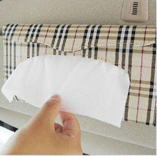 Car Sun Visor Tissue Holder Box Napkin Paper Box Dispenser PU Leather