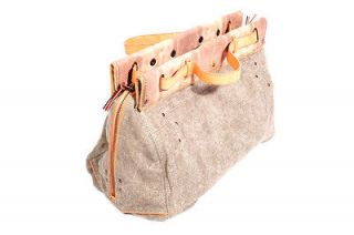 Jerome Dreyfuss Carlos karung trimmed Canvas Bag in Peche