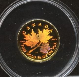 oz 2010 Canadian 0.9999 Fine Olympic Gold Maple Leaf   Hockey Player