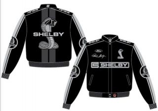 Adult Mens Size 2X 3X Carroll Shelby Cobra Black Gray 2011 Jacket Coat
