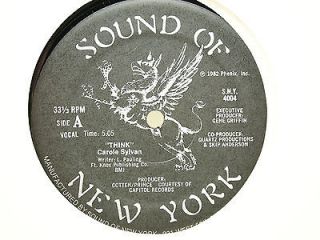 CAROLE SYLVAN~THINK~1 982 SOUND OF NEW YORK BOOGIE DISCO CLASSIC 12