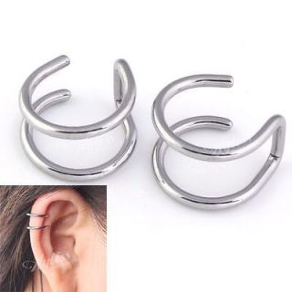 Steel Wrap Ear Cuff Fake Earring Ring Hoop Cartilage Clip On Cool