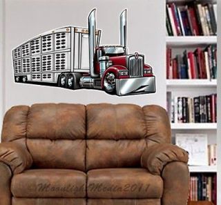 Rig Livestock Truck WALL GRAPHIC DECAL #92015 MAN CAVE GARAGE MURAL