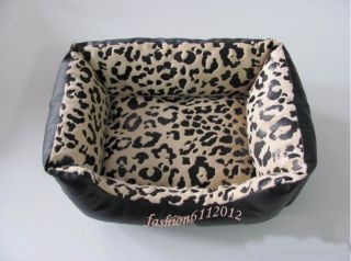 Pets Dog Cat Puppy Kitten Soft Suede Bed Pet PU Leather House Nest Pad
