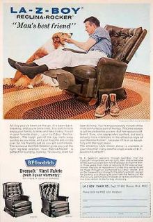1968 Ad La Z Boy Chair B F Goodrich Reclina Rocker Collie Recliner