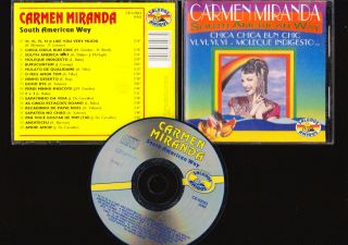 MUSIC CD,CARMEN MIRANDA,SOUTH AMERICAN WAY.CD 62063.SALUDOS AMIGOS