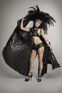 LAS VEGAS SHOWGIRL BRAZILIAN DANCER Butterfly Isis Wings Black COSTUME