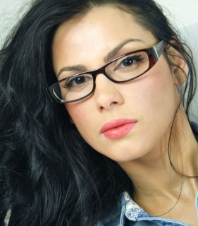 Chic Sexy Women Brown Plastic Frame Clear Lens Eyeglasses Glasses