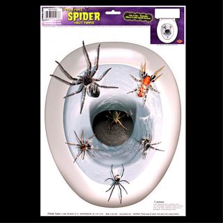 Prop~SPIDERS TOILET TOPPER~Tattoo Window Cling Decal Decoration