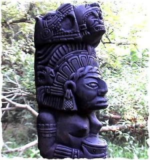 MAYAN AZTEC MOON GODDESS OF FERTILITY & MOTHERHOOD large black stone
