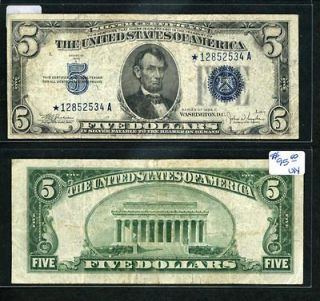 RT   *STAR NOTE* Series 1934 C $5 Dollar Silver Certificate