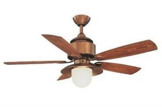 Copperhead 52 inch Indoor Outdoor Ceiling Fan with Light Kit Copper