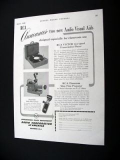 RCA School Transcription Player Filmstrip Projector Ad
