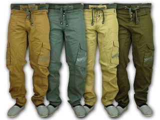 Kangol Chinos Joggers Cuffed Carrot Fit Cargo Combat Bottoms Trousers