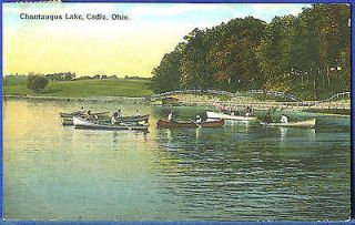 Cadiz Ohio OH 1921 Chautauqua Lake Boaters Vintage Postcard