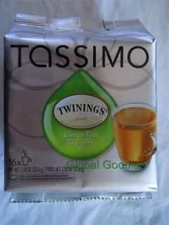 TASSIMO Twinings GREEN TEA * 2 x 16 Large 11 oz.  32 T DISCS * FREE