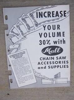 1954 Mall Tool Chain Saw Accessories Supplies Promo Catalog Displays