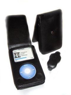 iPod Classic 120GB 160GB Leather Flip Case Cover Black