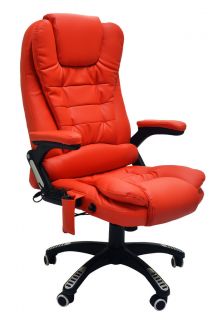 Leather Reclining Office Chair with 6 Point Massage   Study Computer