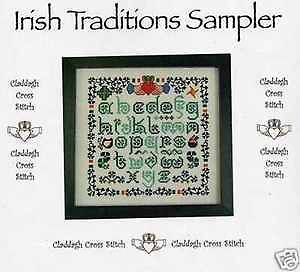 CLADDAGH CROSS STITCH IRISH TRADITIONS SAMPLER Pattern