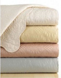 Charter Club Contessa Solid Quilted Pillow Sham Ivory Pink Aqua