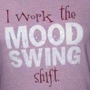 Decorated Originals I WORK THE MOOD SWING SHIFT Pink Tee Small