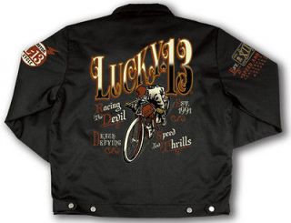 NEW Vintage Motorcycle Biker Chino Jacket, Lucky 13