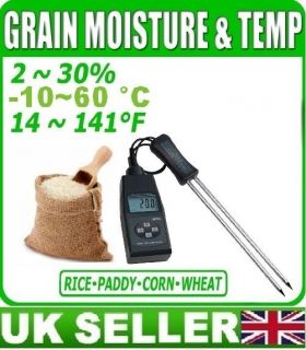 Grain Moisture Meter wheat paddy rice corn Moisture 2%~30% Temp  10~60