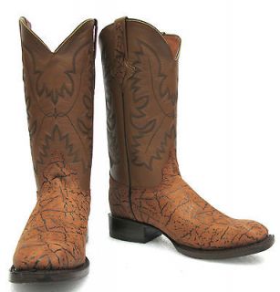 Elephant skin design handcrafted cowboy western shoes boots Square toe