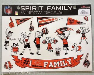 Chicago Bears Spirit Family Decals NEW NFL car/truck window   Set of