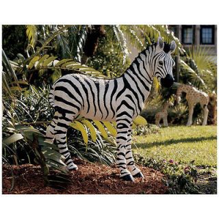 Gentle Eyed Striped Zebra Sculpture Exotic Wildlife Garden Statue