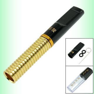 Black Gold Tone Cigarette Filter Tip w Plastic Storage Case