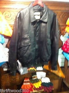 BLACK LEATHER MENS Motorcycle Biker Jacket XL BY AMERICAN OUTERWEAR