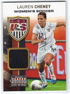 HEROES LEGENDS LAUREN CHENEY GAME USED SWATCH JERSEY SOCCER USA