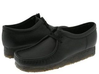 New Clarks of England Wallabee Blk Leather Men Shoes