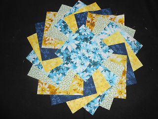50 4 French Country Daisies Beautiful Blue/Yellow/ Quilting Fabric